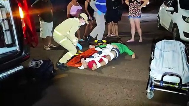 Motociclista quebra a perna ao se envolver em acidente de trânsito no Loteamento Belmonte