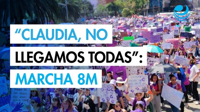 “Claudia, no llegamos todas”: miles de mujeres marchan por el 8M en CDMX pese al intenso calor