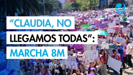 “Claudia, no llegamos todas”: miles de mujeres marchan por el 8M en CDMX pese al intenso calor