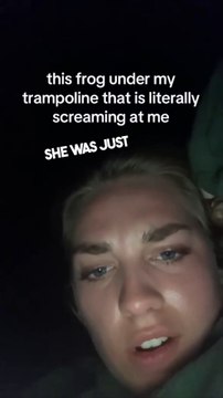 A frog started screaming at her 😂