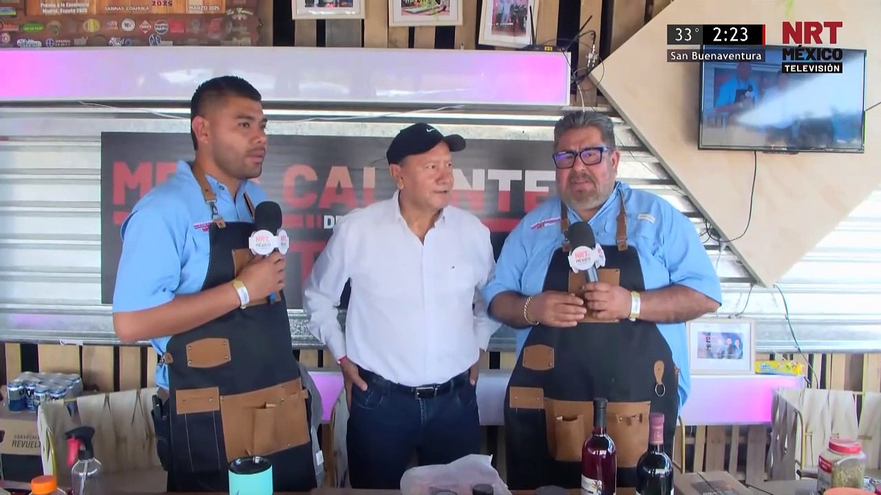 Óscar Ríos, alcalde de San Juan de Sabinas, en el Festival de la Carne de Sabinas