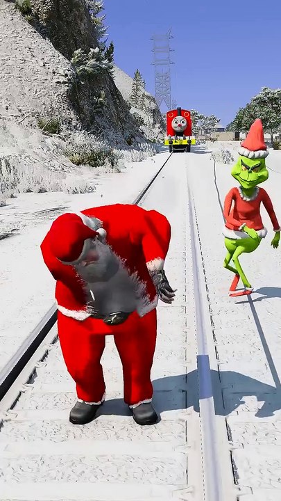 GTA_V__SHIVA_SAVING_SANTA_FROM_THE_GRINCH_AND_THOMAS_THE_TRAIN_#shorts(720p)