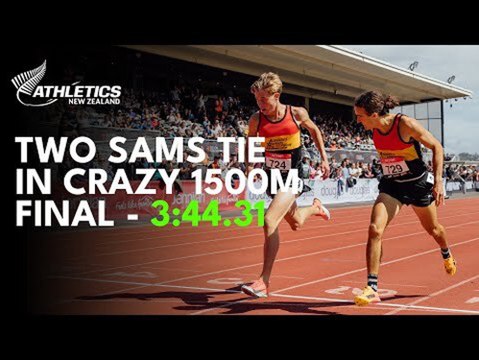 Teen and Olympian in dead heat at championships (Video: Athletics NZ)