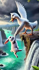 Love between a duck and a rabbit 🐰 #RabbitRescue #CuteAnimals #AnimalRescue-1173