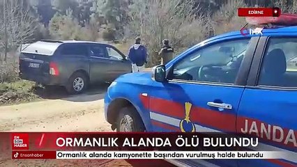 Edirne'de ormanlık alanda kamyonette başından vurulmuş halde bulundu