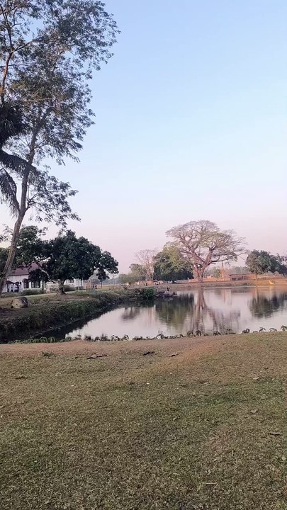 By the ancient traditional pond