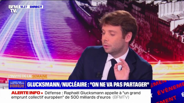 Soutien militaire à l'Ukraine: le discours de Jean-Luc Mélenchon méprise ce moment extraordinairement important , réagit Raphaël Glucksmann (Place publique)