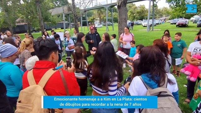 Emocionante homenaje a Kim en La Plata: cientos de dibujitos para recordar a la nena de 7 años