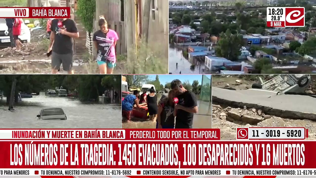 Inundación de Bahía Blanca: Crónica en el barrio dónde desaparecieron las nenas