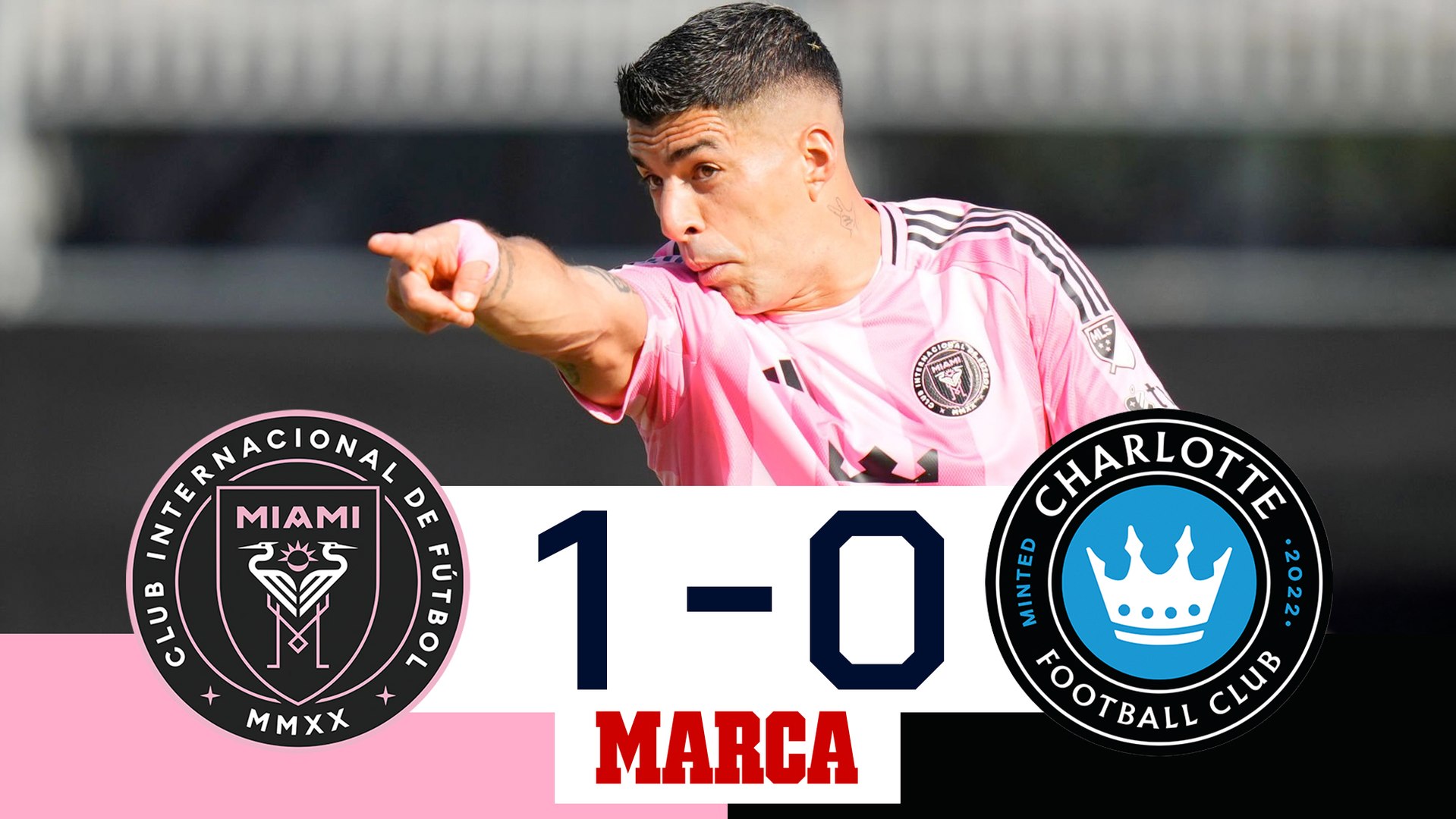 Luis Surez asiste el nico gol I Inter Miami 1-0 Charlotte I Resumen y goles I MLS