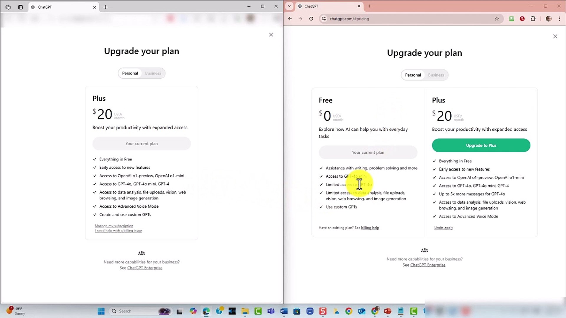 ChatGPT - Plans and Pricing Updates