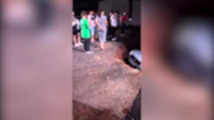 Mulher escapa ilesa após carro despencar em barranco na Avenida Brasil