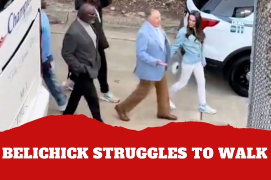 A hard time! Bill Belichick struggles to walk straight and worries North Carolina Tar Heels fans