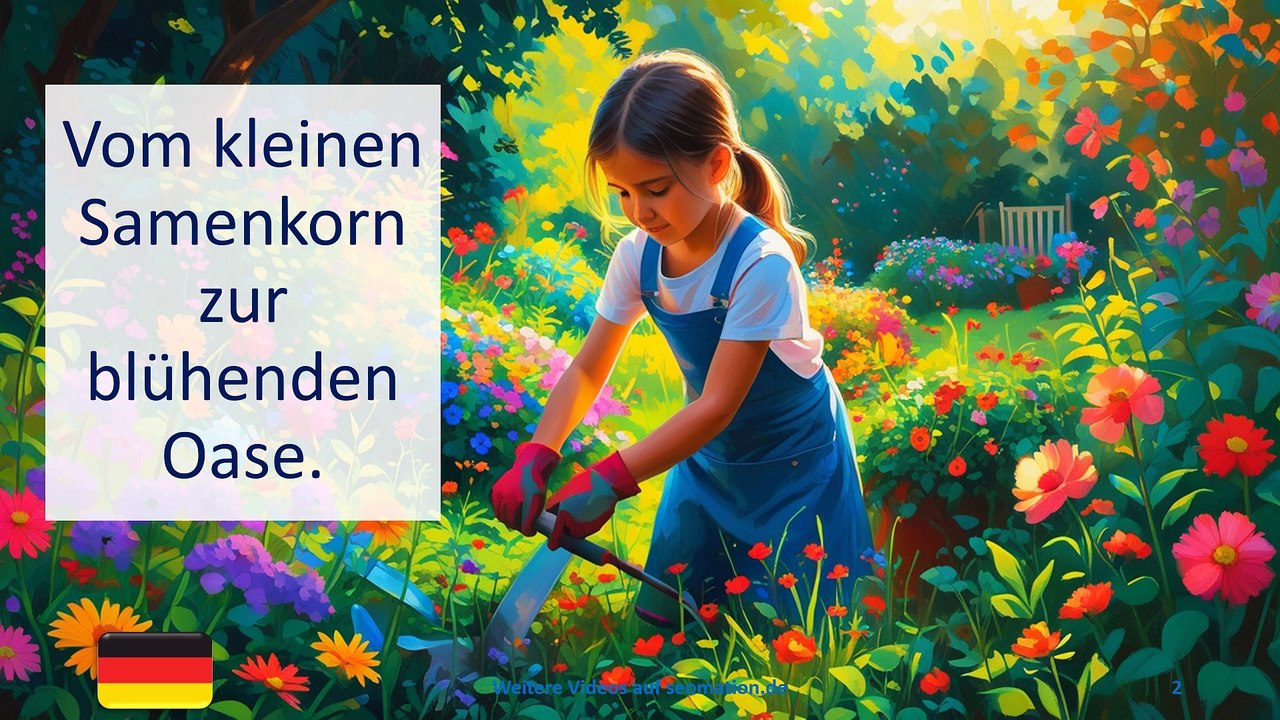 ✅Vom kleinen Samenkorn zur blühenden Oase.✅ Ich lerne Deutsch mit Geschichten