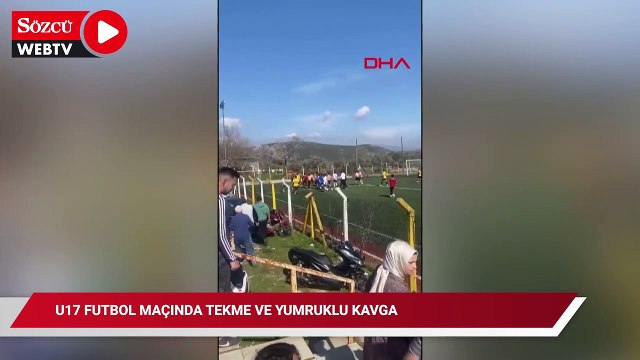 U17 futbol maçında tekme ve yumruklu kavga