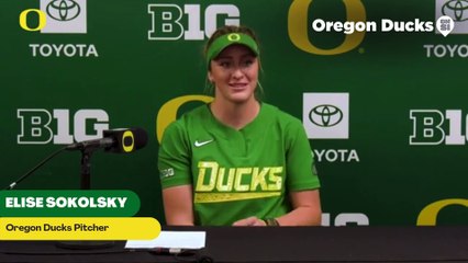 Oregon Ducks Pitcher Elise Sokolsky Talks Win Over No. 8 FSU