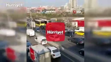 Haramidere'de İETT otobüsü kaza yaptı