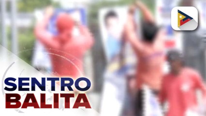 Mga campaign poster sa Biñan, Laguna na hindi sumusunod sa panuntunan, binaklas