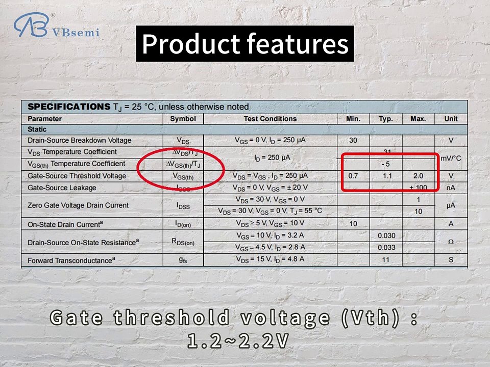 AM2322N-T1-PF-VB is a SOT23 package N-Channel field effect MOS tube