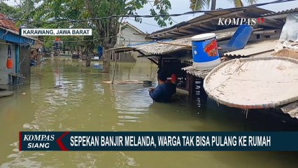 Sepekan Banjir Melanda Karawang, Warga 2 Desa Tak Bisa Pulang ke Rumah