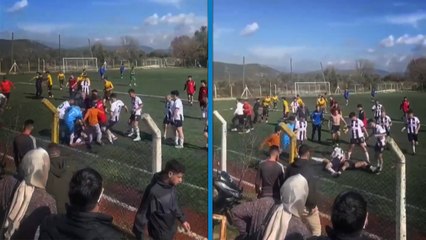 U17 futbol maçında tekme ve yumruklu kavga