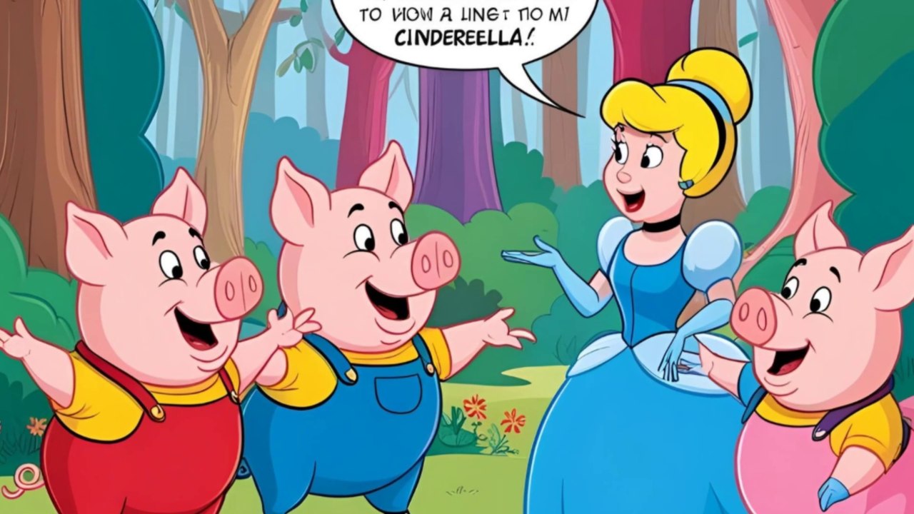 Conte original | Cendrillon et les 3 petits cochons | Histoire amusante pour enfant | les pipelettes
