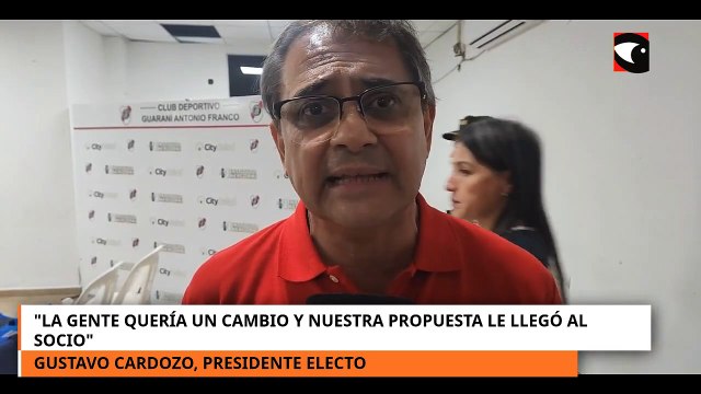 Gustavo Cardozo es el nuevo presidente de Guaraní Antonio Franco La gente quería un cambio y nuestra propuesta le llegó al socio afirmó