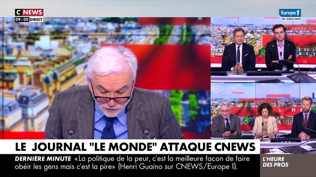 Pascal Praud fustige un article du Monde sur CNews ce lundi 10 mars 2025.