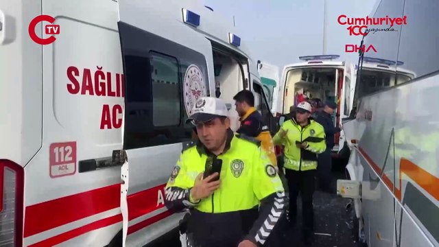 Tekirdağ'da siste zincirleme kaza: 7 yaralı