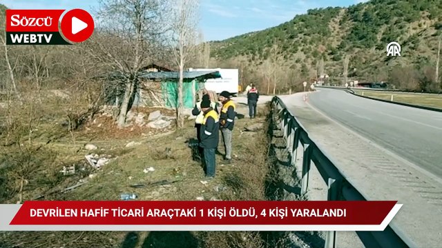 Amasya'da devrilen hafif ticari araçtaki 1 kişi öldü, 4 kişi yaralandı
