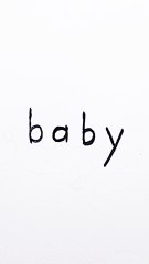 How to draw word Baby from baby