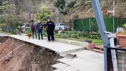 Heyelanın sürüklediği 2 katlı evin son halini görenler inanamadı