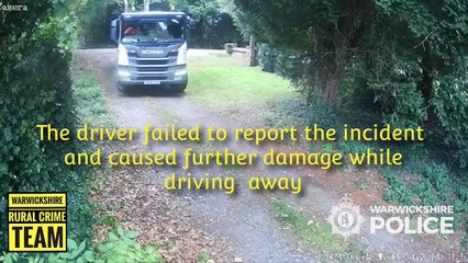 Bungling trucker wrecks memorial...and drives away