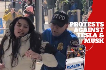 NYPD responded with violence! Tesla showroom in Manhattan was occupied by protest against Musk