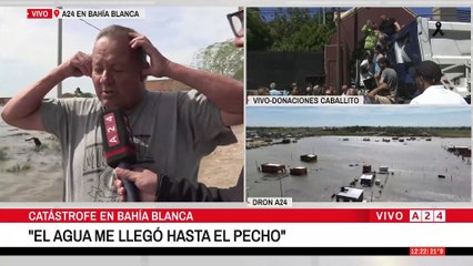 La desesperación por salvar lo mínimo: un vecino intentó regresar a su hogar y tuvo que ser salvado por los bombero en vivo