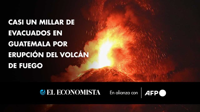 Casi un millar de evacuados en Guatemala por erupción del volcán de Fuego