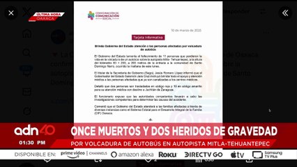 🚨¡Última Hora! Reportan 11 muertos y 2 heridos por volcadura de un autobús en carretera de Oaxaca