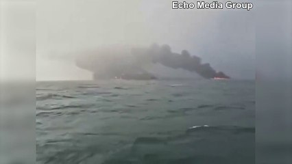 Un petrolero y un carguero se incendian tras colisionar en el mar del Norte