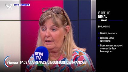 Isabelle Nimal, boulangère: parler de la guerre "sert à ne pas régler les problèmes économiques qu'il y a en France"