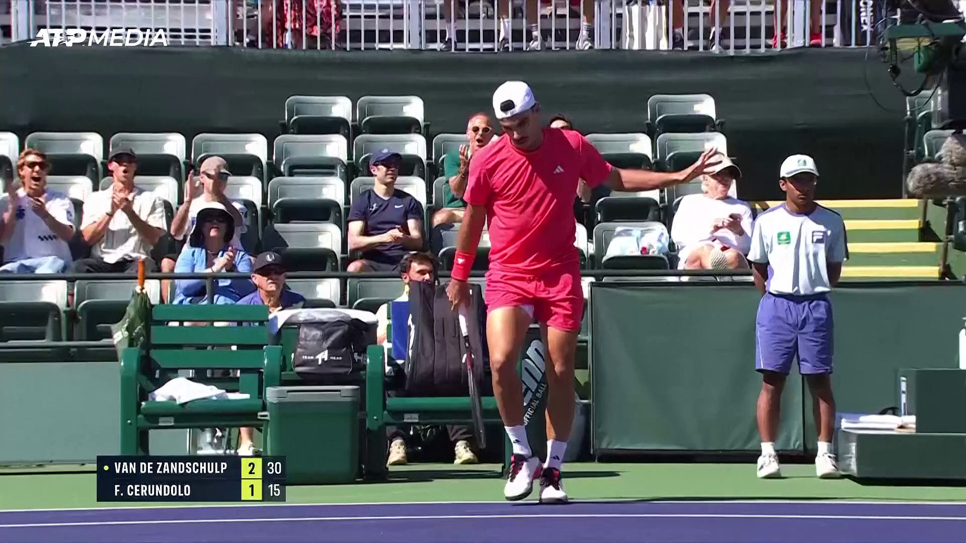 Cerndolo vs. Van de Zandschulp: 6-3 y 6-4 | Indian Wells Masters 1000 (1/16 final)