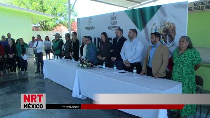Entrega Gobierno de Coahuila kit deportivo para la Esc. Melquiades Ballesteros en Frontera