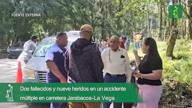Dos fallecidos y nueve heridos en un accidente múltiple en carretera Jarabacoa-La Vega