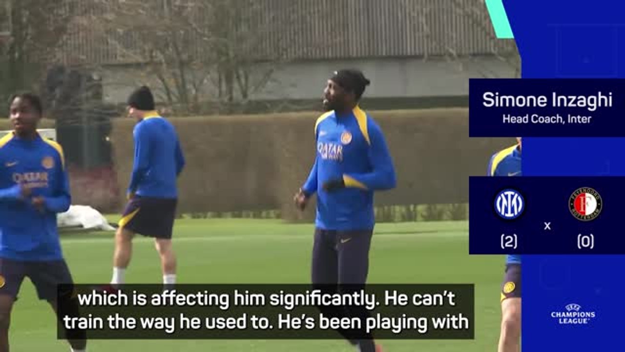 Inzaghi reveals Inter's Thuram is playing through injury - video ...