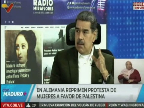 Jefe de Estado envía su solidaridad a los movimientos sociales de Alemania que apoyan a Palestina
