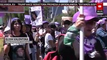 Niñas acuden a la marcha de 8M en la Ciudad de México