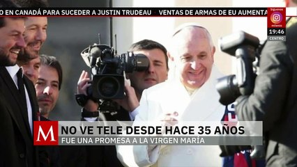 Papa Francisco no ve televisión desde hace 35 años, tras una promesa a la Virgen María