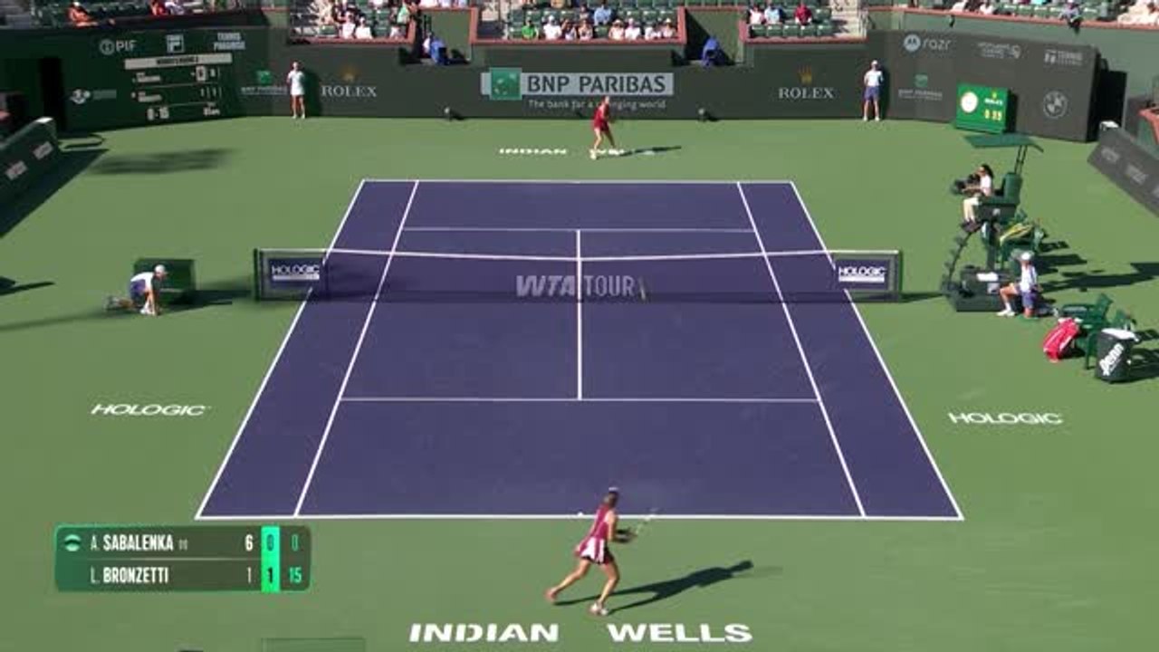 Sabalenka sweeps past Bronzetti at Indian Wells