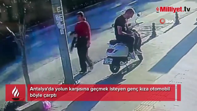 Yola fırlayan genç kız otomobilden kaçamadı
