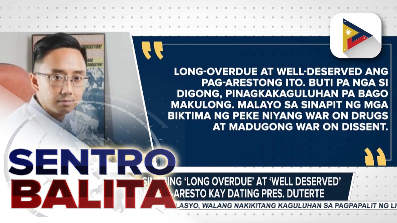 Ilang kongresista, binigyang-diin ang ambag ng hearings ng House Quad-Comm sa pagkakaaresto kay dating Pres. Duterte; Rep. Manuel, sinabing ‘long overdue’ at ‘well deserved’ umano ang pag-aresto sa dating Pangulo