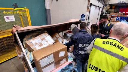 Sequestrati dalle Fiamme Gialle di Malpensa oltre 18mila prodotti contraffatti